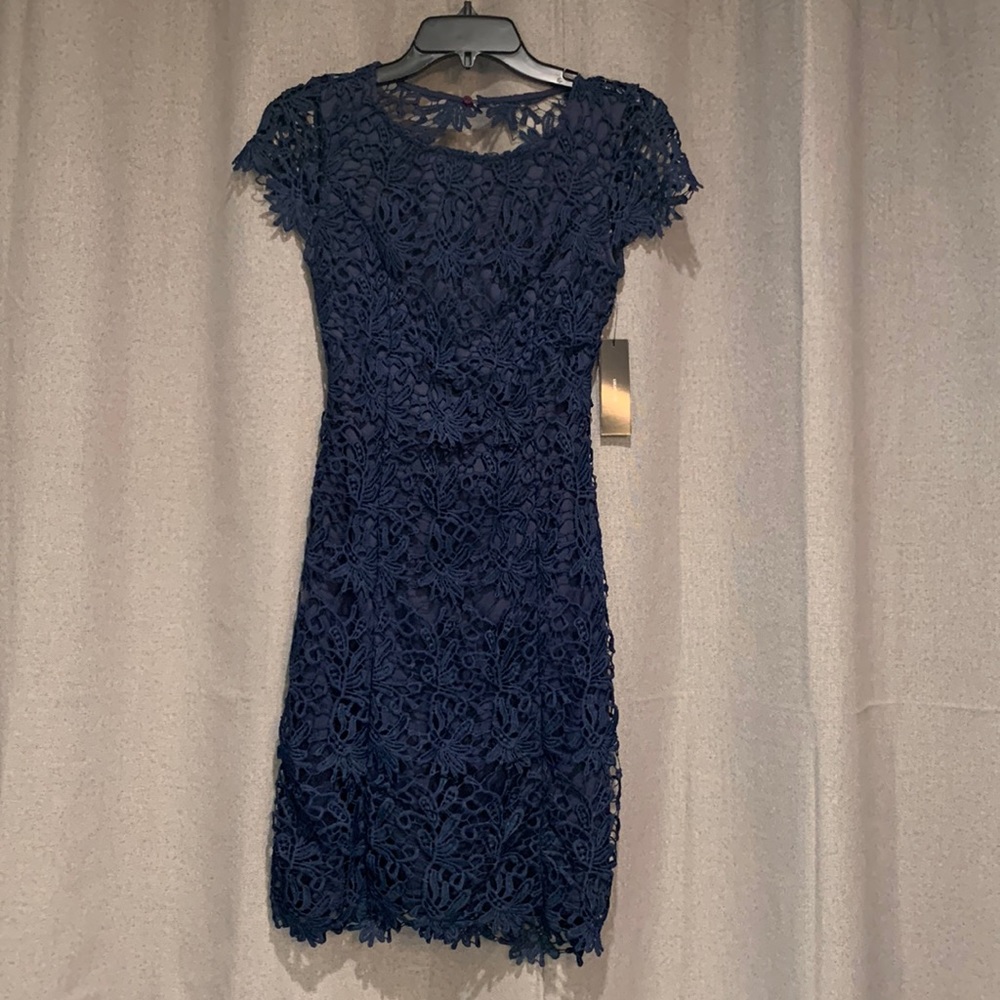 Lulus High Neck - Pen Back Lace Dress